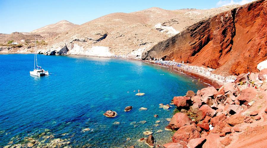 Spiaggia di Red Beach Isola di Santorini