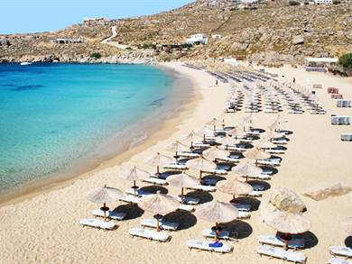 Spiaggia di Paradise Beach Isola di Mykonos