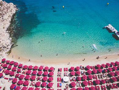 Spiaggia di Super Paradise Isola di Mykonos