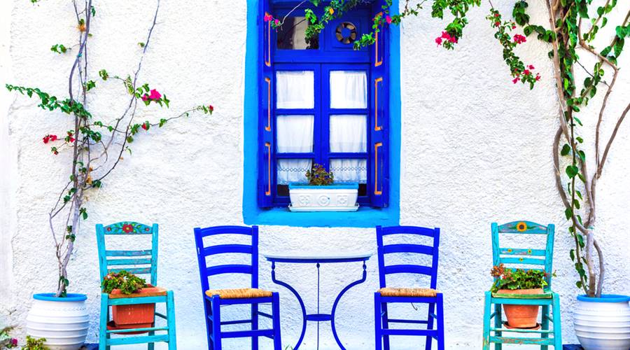 Case bianche e blu Grecia